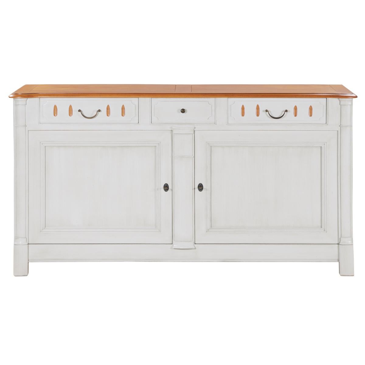 Francese Credenza francese a 2 ante in rovere massiccio in vendita