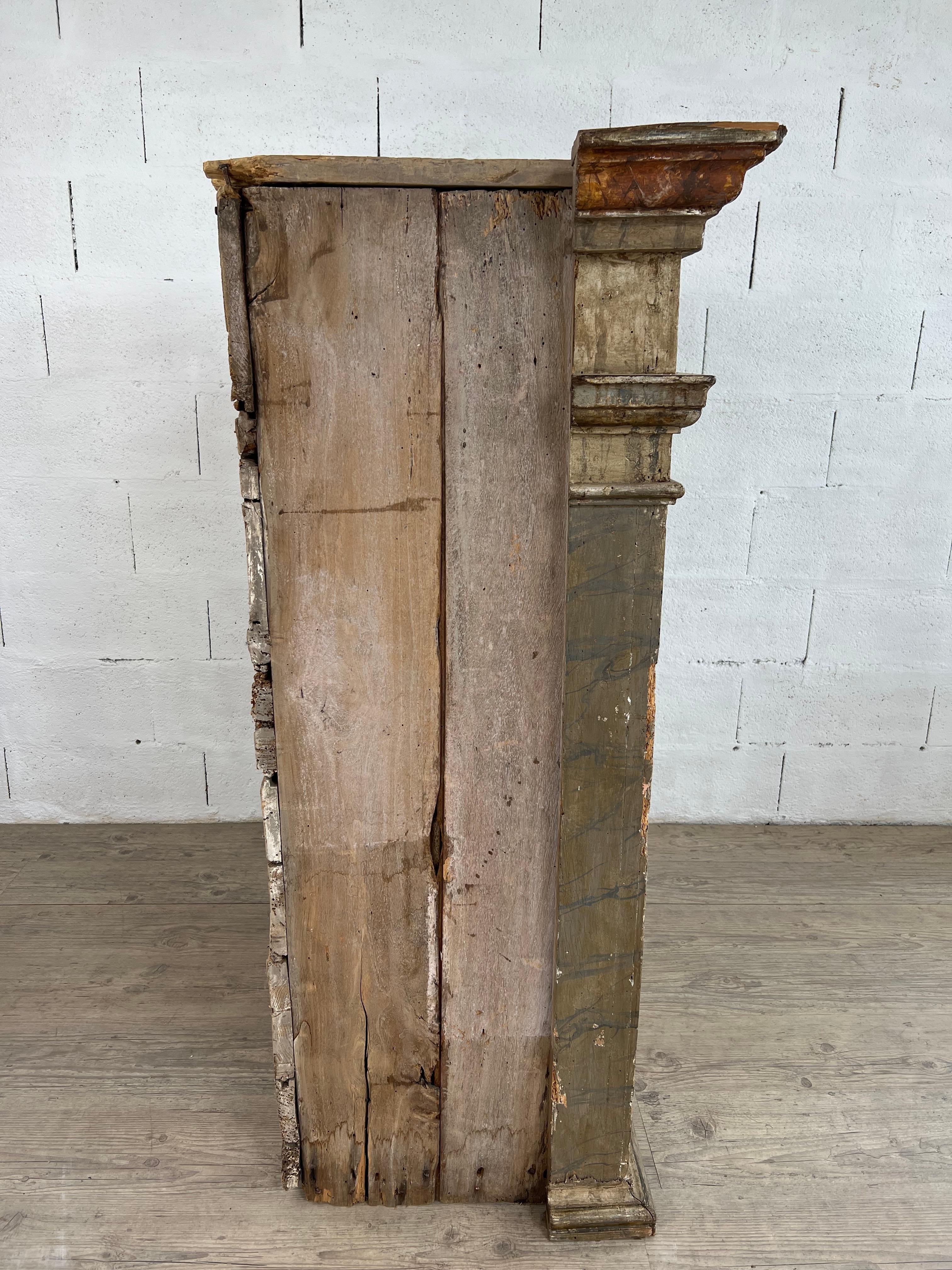 Hand-Painted 2-door High Buffet Decor Faux Marbre For Sale