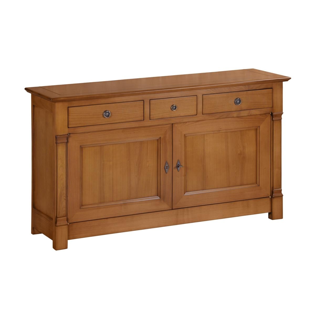 Buffet a 2 ante in legno massiccio di ciliegio, realizzato a mano in stile provinciale francese. in vendita 3