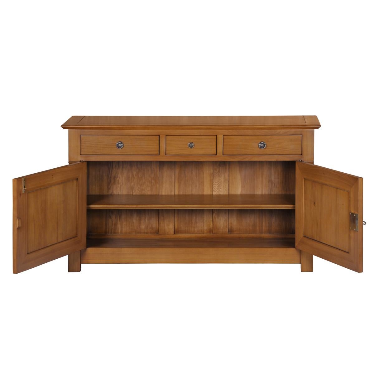 Stile provenzale Buffet a 2 ante in legno massiccio di ciliegio, realizzato a mano in stile provinciale francese. in vendita
