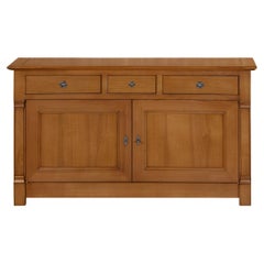 2-Door small buffet in smoked solid cherry