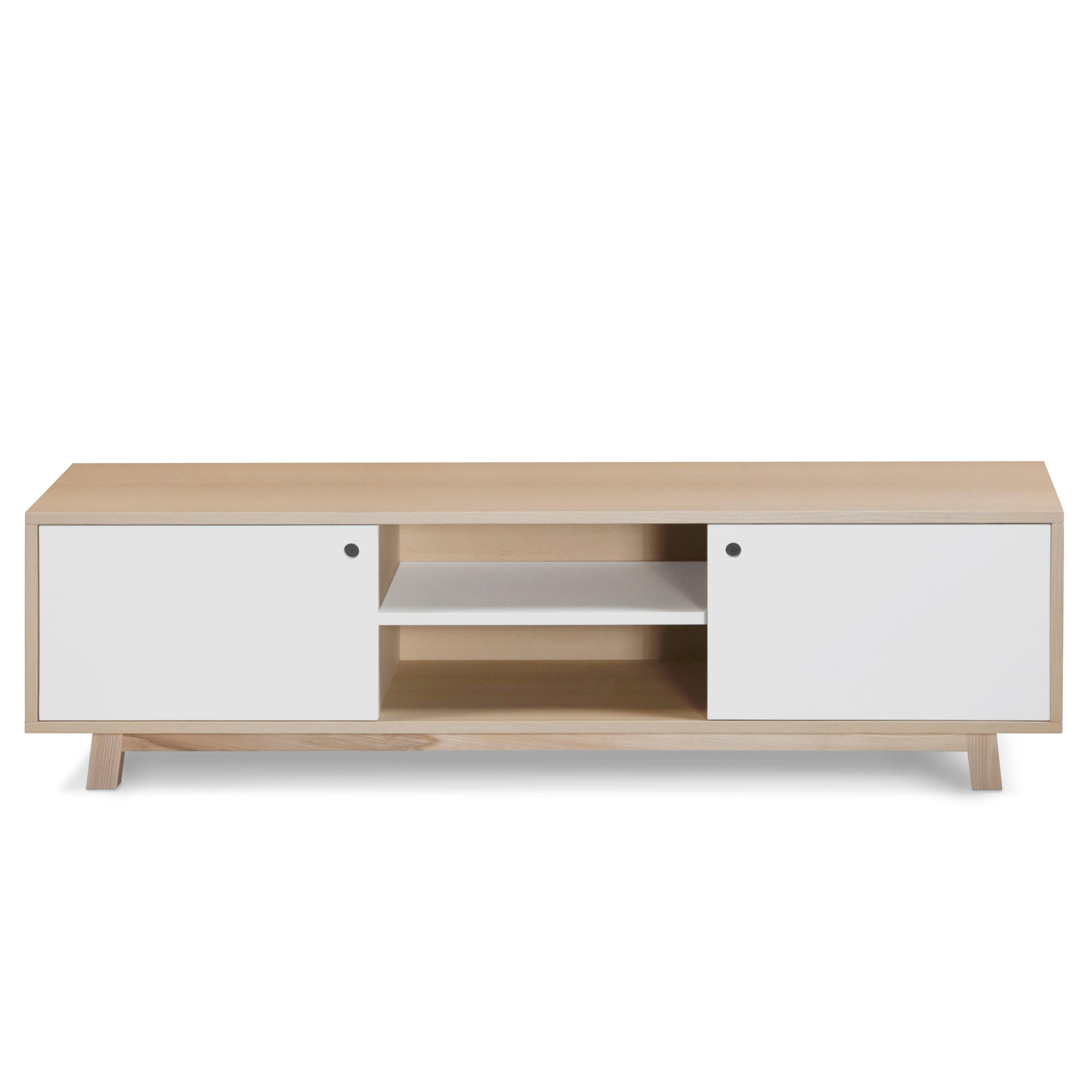 2-Door TV stand in ash with 11 colours available, designed by Eric Gizard, Paris In New Condition For Sale In Landivy, FR