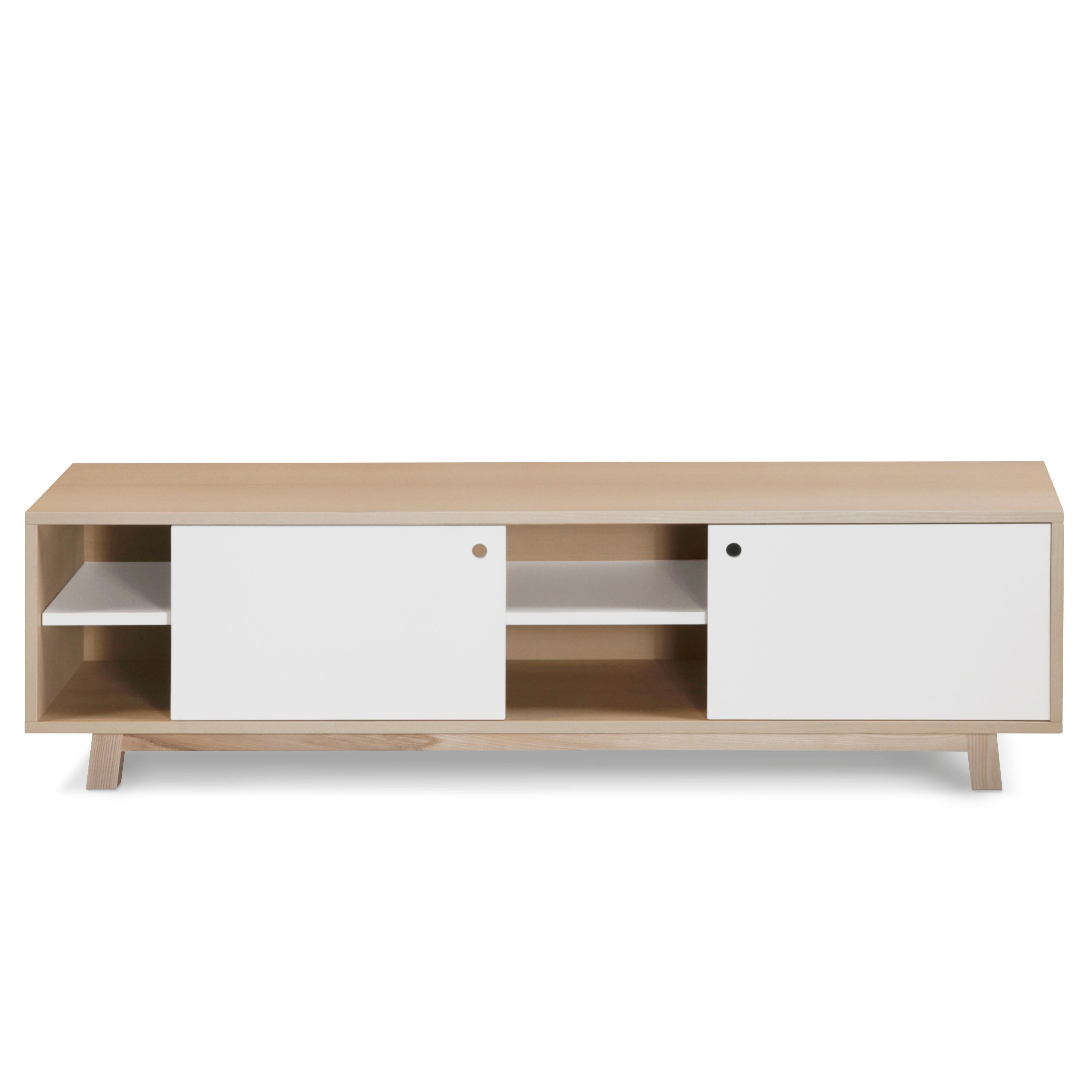Ash 2-Door TV stand in ash with 11 colours available, designed by Eric Gizard, Paris For Sale
