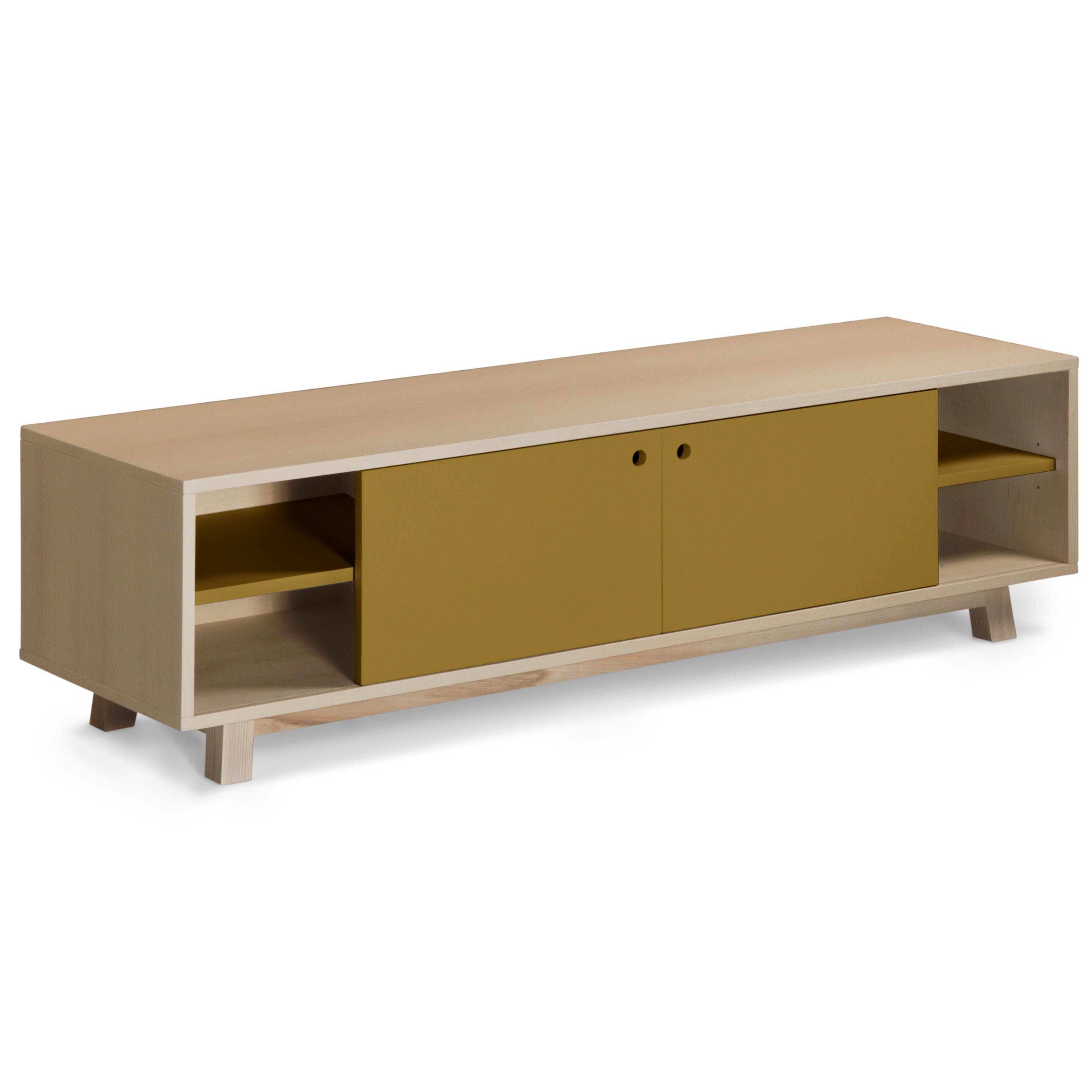 Stained 2-door French TV stand, scandinavian design by Eric Gizard, Paris - 11 colours  For Sale