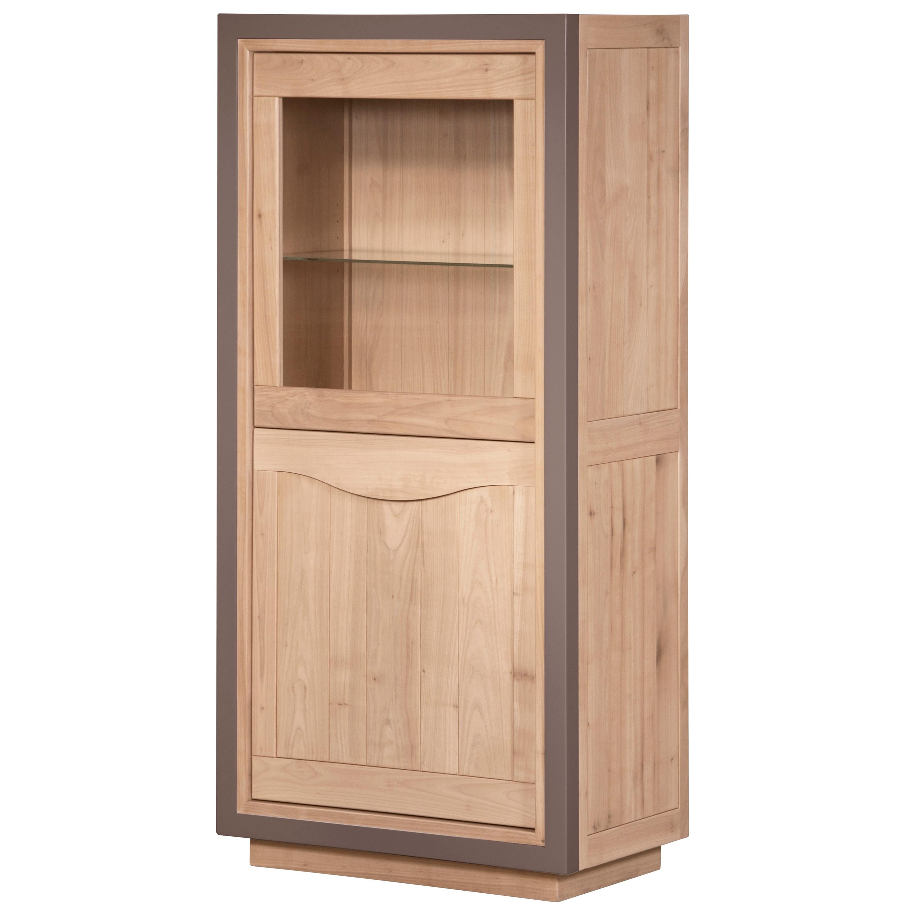 2-Door Vitrine, Display Cabinet in Natural Cherry, 100% Made in France For Sale 2
