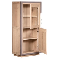 2-türige Vitrine, Vitrinenschrank aus Kirschbaumholz, 100 % Made in France