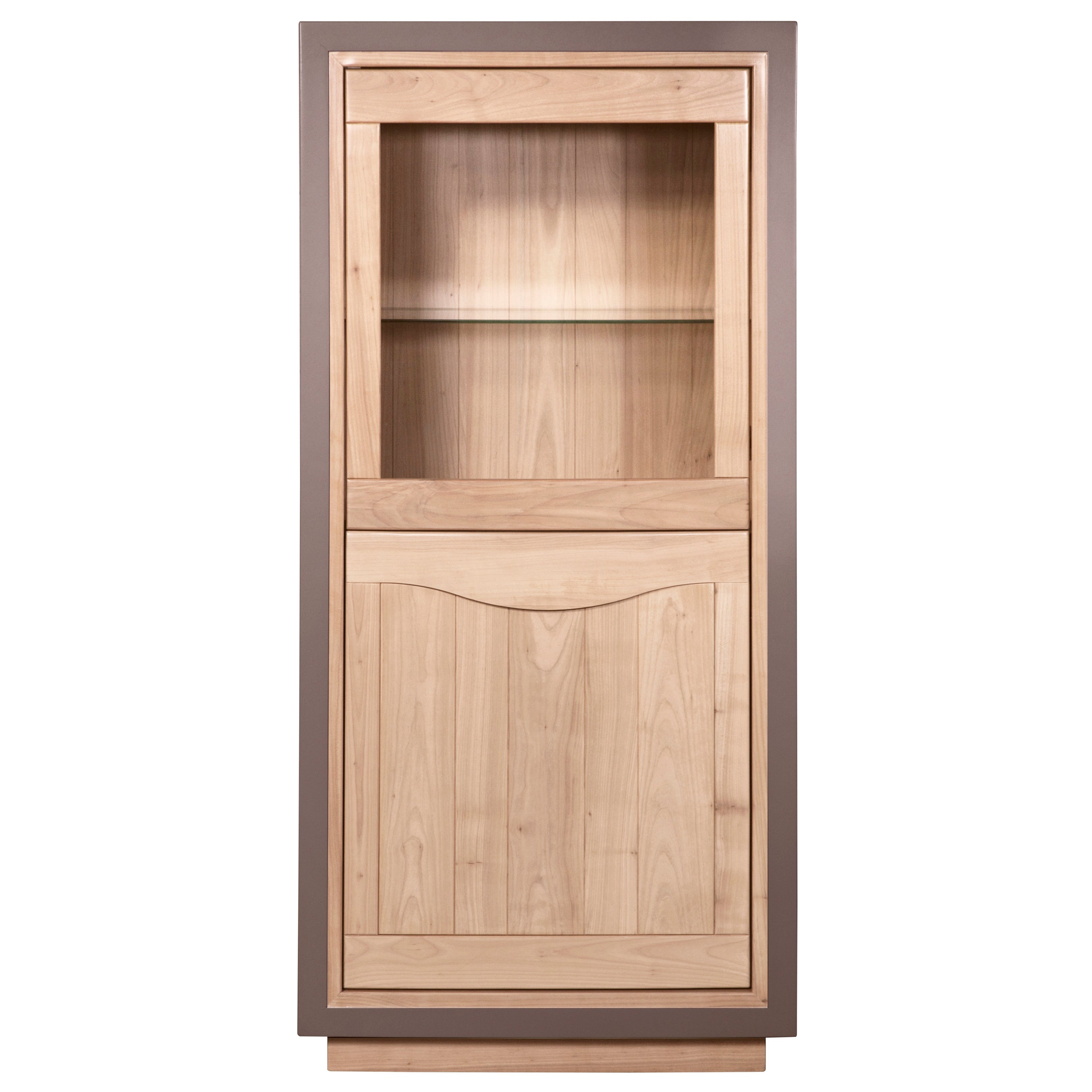 2-Door Vitrine, Display Cabinet in Natural Cherry, 100% Made in France For Sale