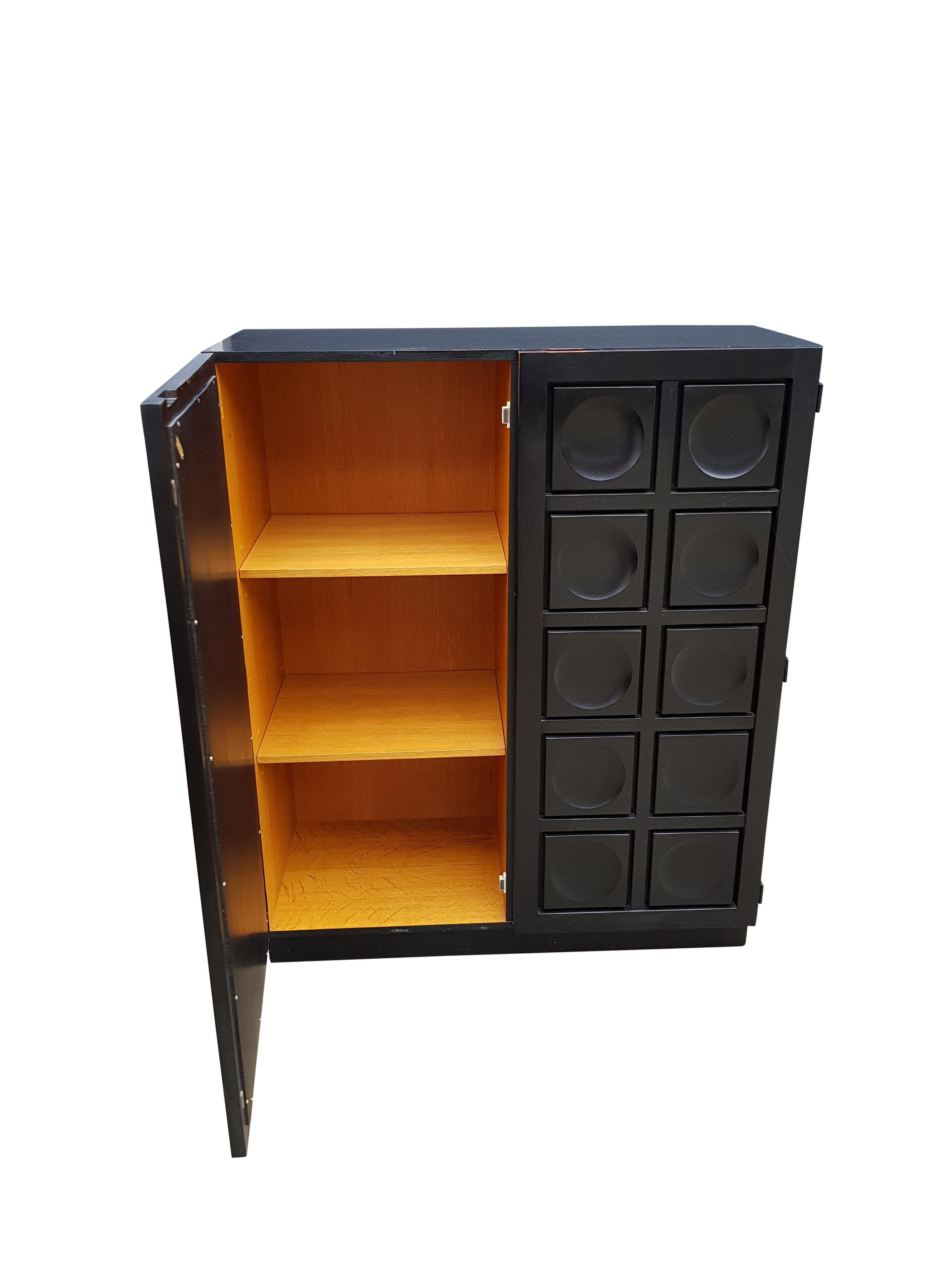 Belgian 2 Doors Brutalist Bar Ebonized from the Coene For Sale