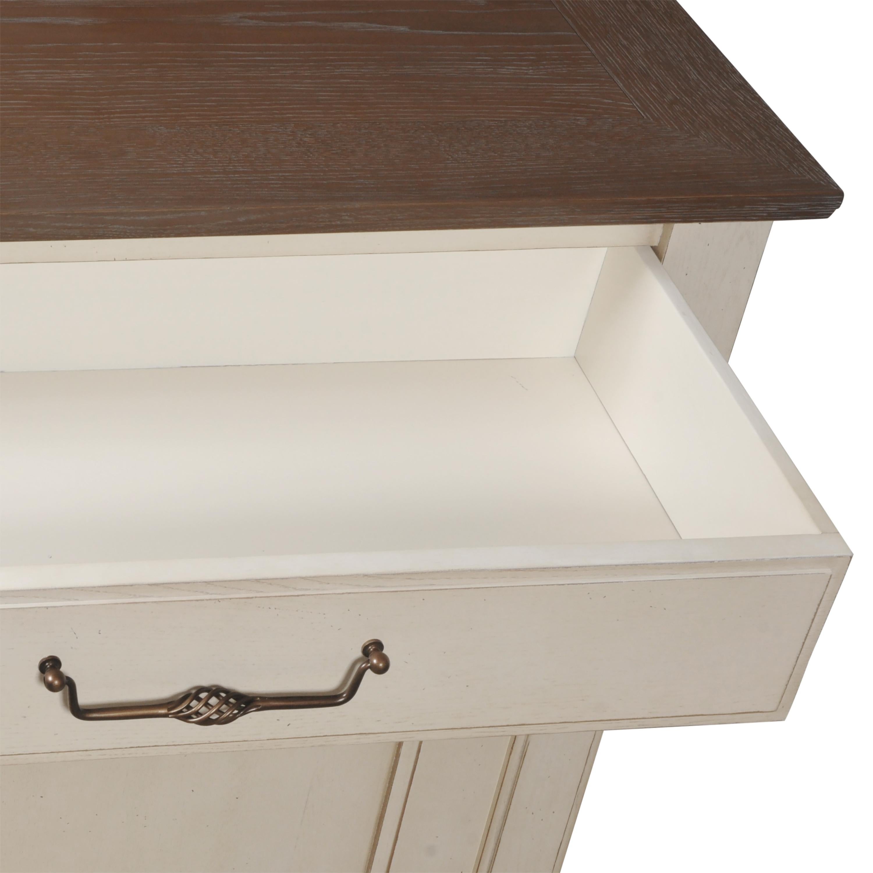 Fatto a mano Credenza a 2 ante bianco-crema in Oak Solid, 100% Made in France in vendita