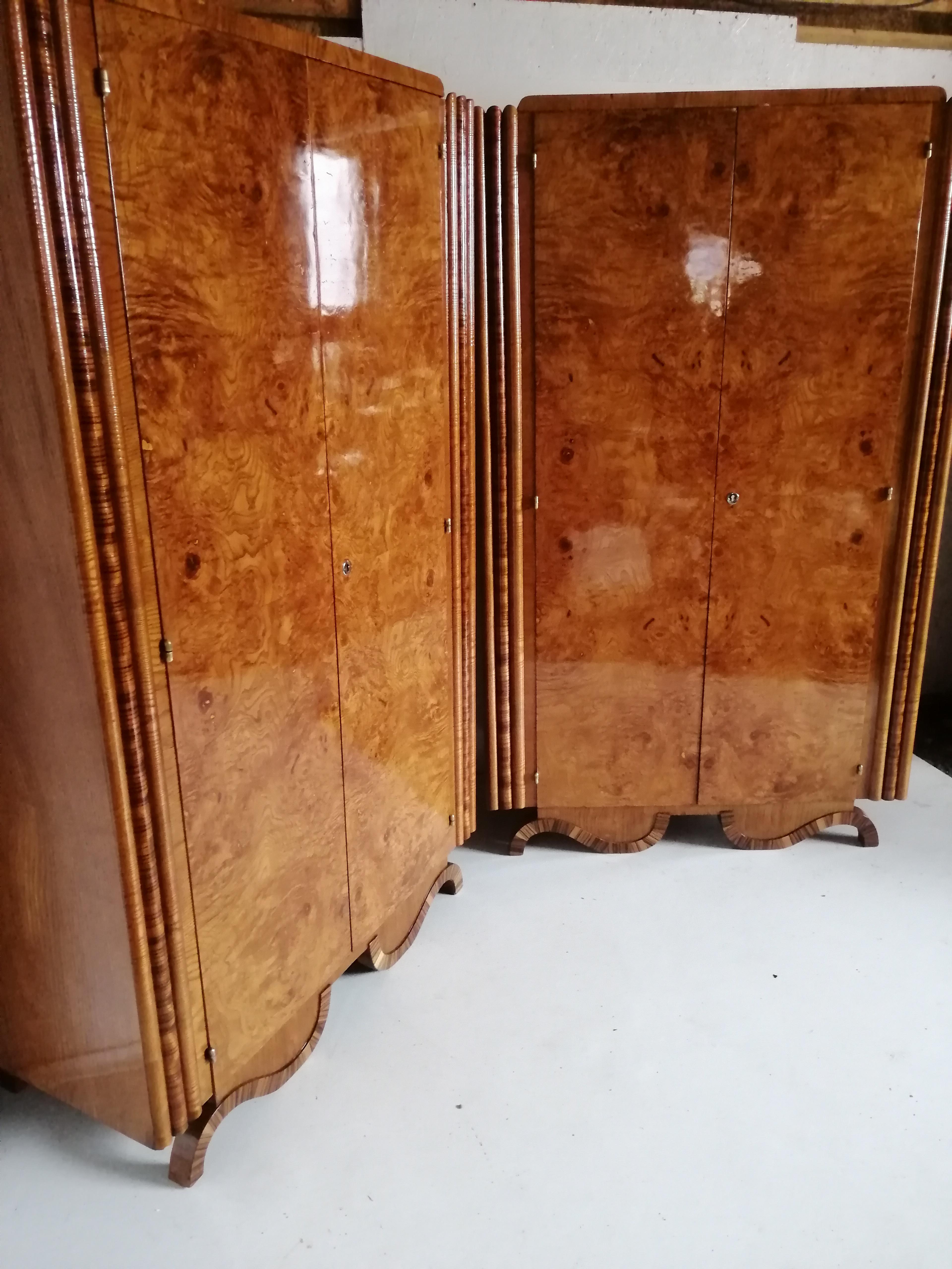 2  art deco wardrobes. 

The furniture from our workshop is manually covered with high-gloss shellac Laquer.