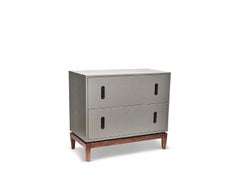 Lawson-Fenning 2-Drawer Arcadia Chest, Modern Grey Oak & Solid Walnut Dresser