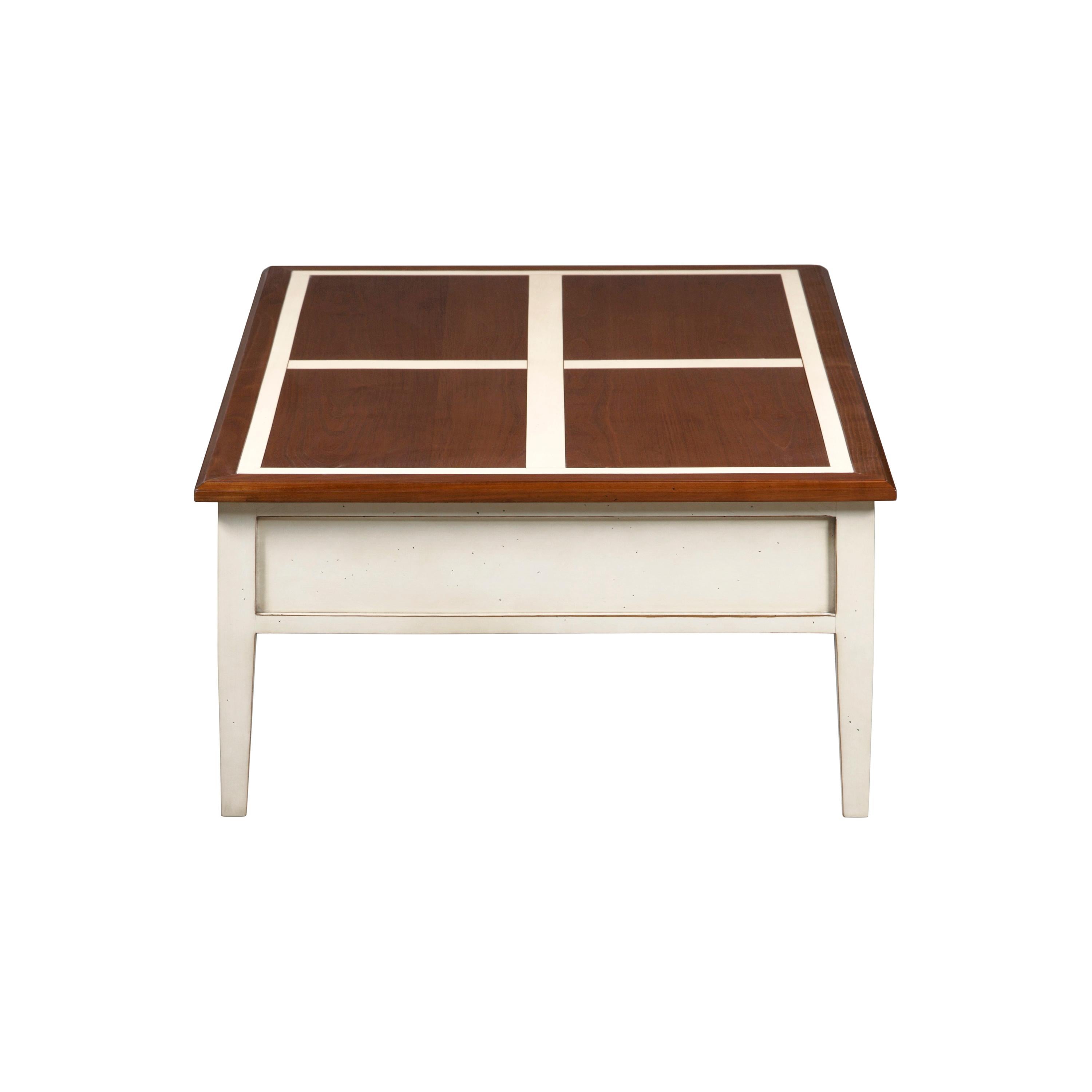 2-Drawer Coffee Table in Cherry, a French Directoire Style Re-Interpretation  For Sale 1