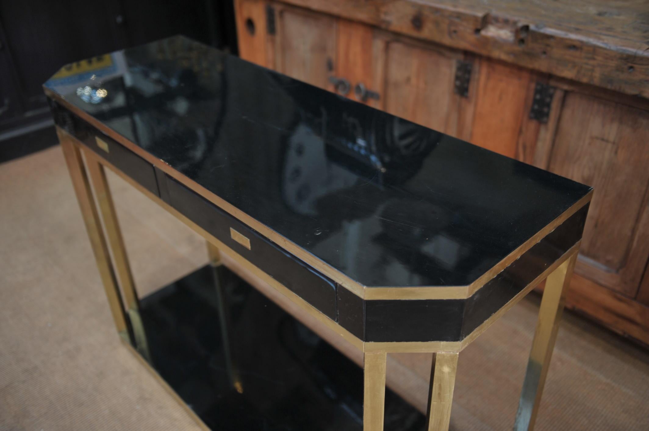 2 Drawer Design Console Table, circa 1970 In Good Condition In Roubaix, FR