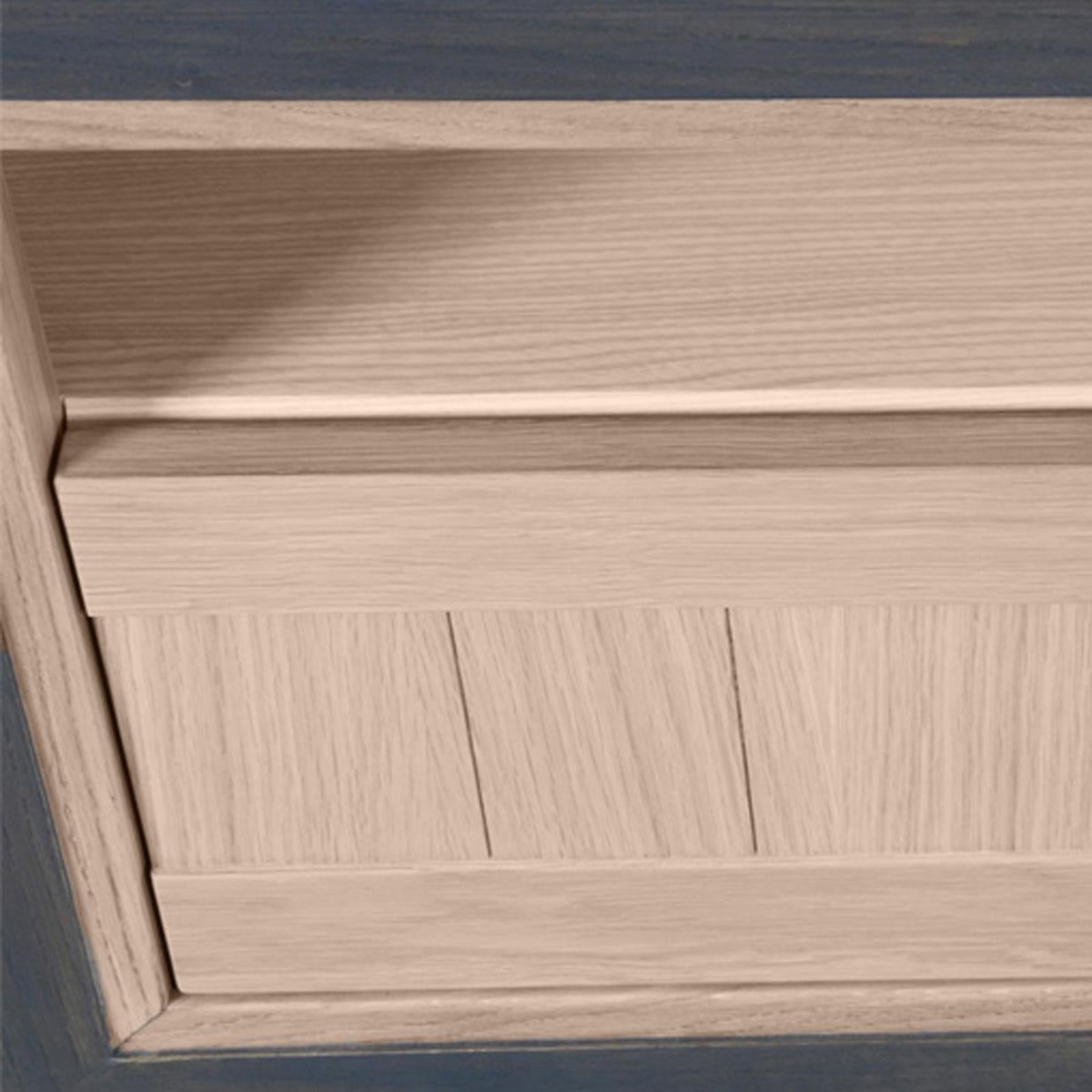 Meuble TV 2 tiroirs en Oak, vernis naturel & teinté gris, design C. Lecomte Neuf - En vente à Landivy, FR
