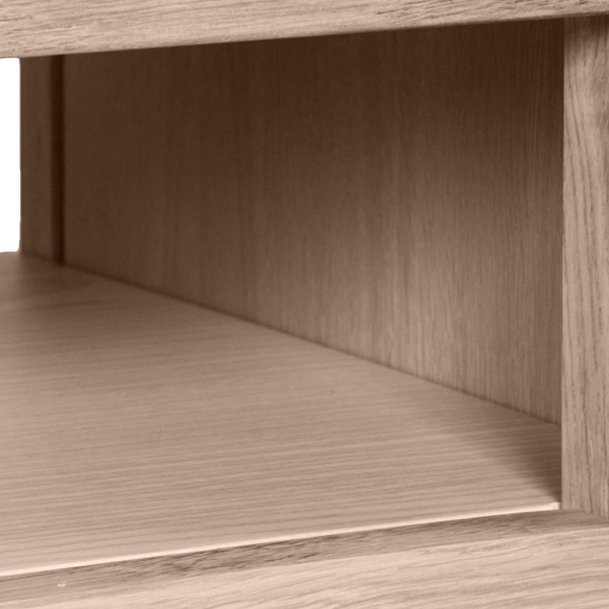 XXIe siècle et contemporain Meuble TV 2 tiroirs en Oak, vernis naturel & teinté gris, design C. Lecomte en vente