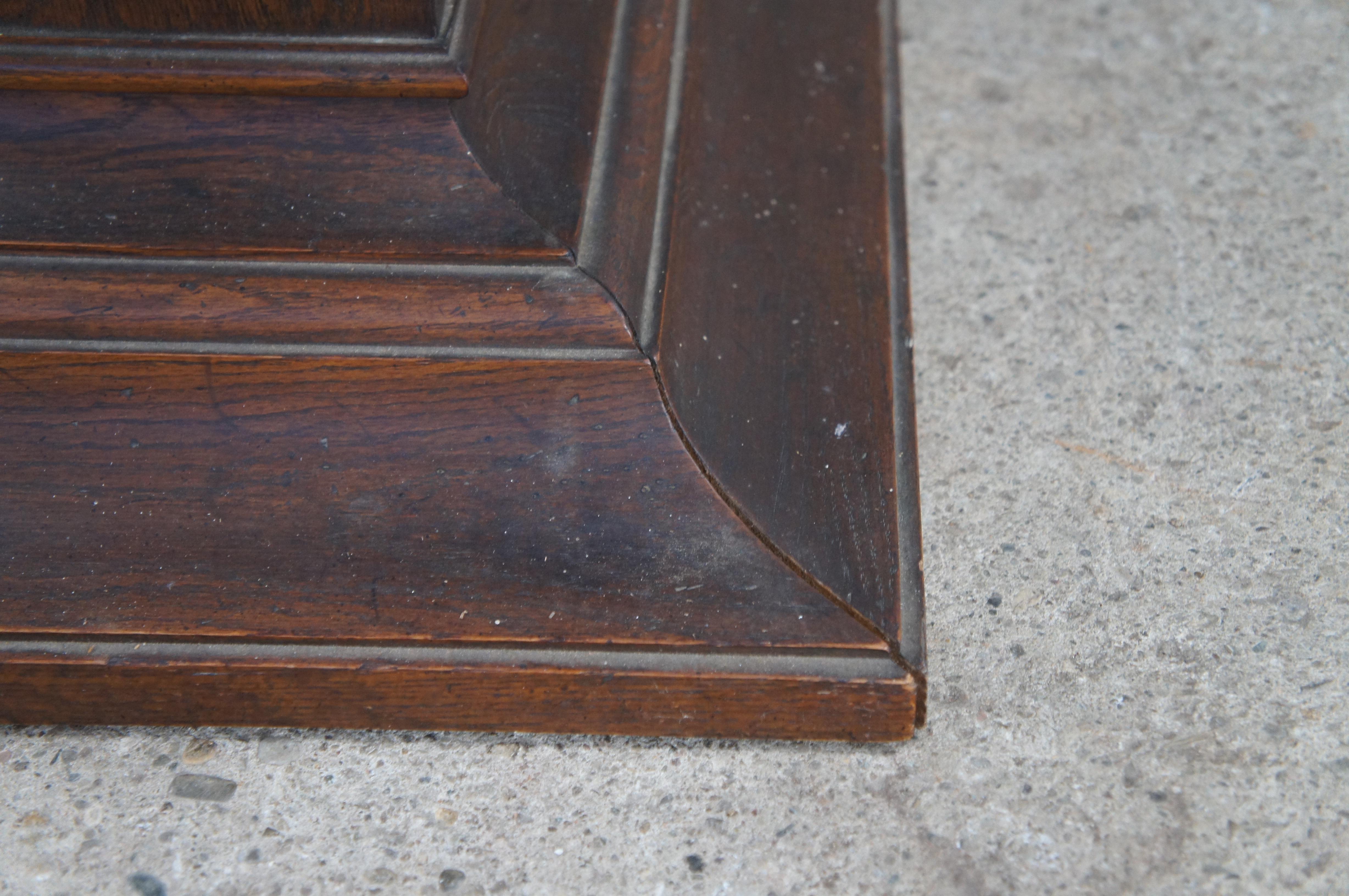 2 Drexel Heritage Grand Tour Mid Century Oak Slate Side Tables Sculpture Stand For Sale 4