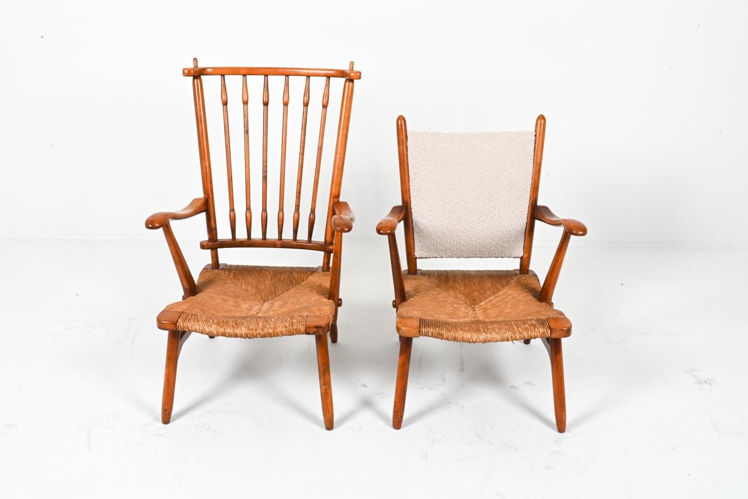 (2) Poltrone olandesi De Ster Gelderland in faggio, anni '50 circa In condizioni buone in vendita a Norwalk, CT