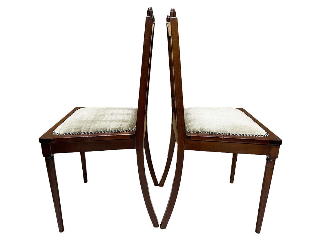 Fabric 2 Dutch Pander & Zonen Art Deco Side Chairs, 1920 For Sale