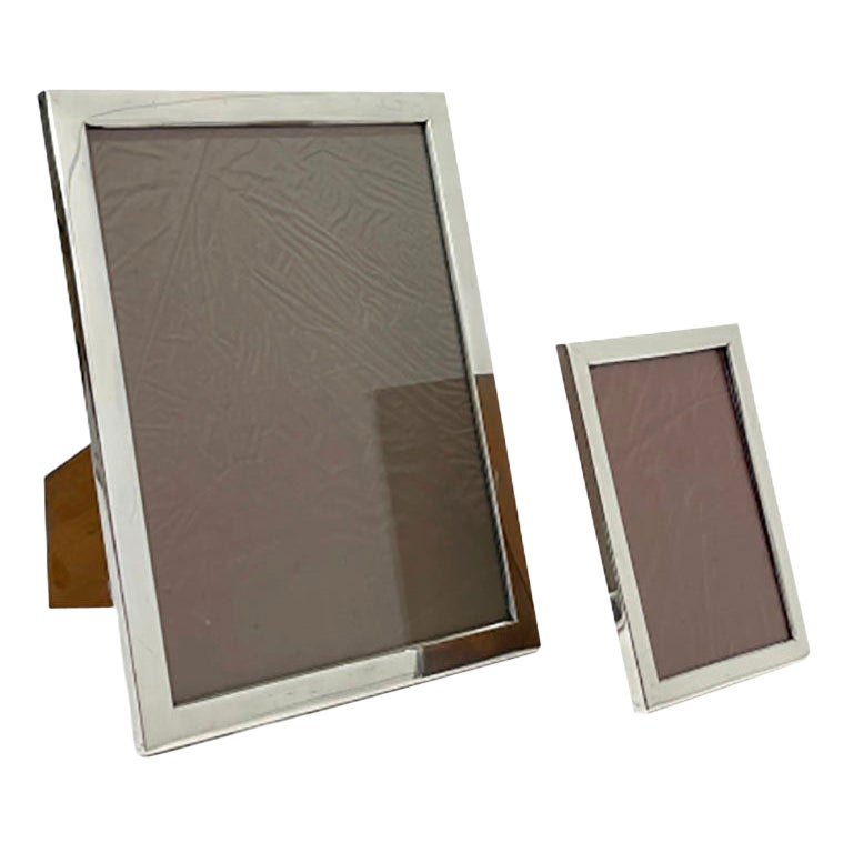2 Dutch Rectangular Silver Photo/ Picture Frames