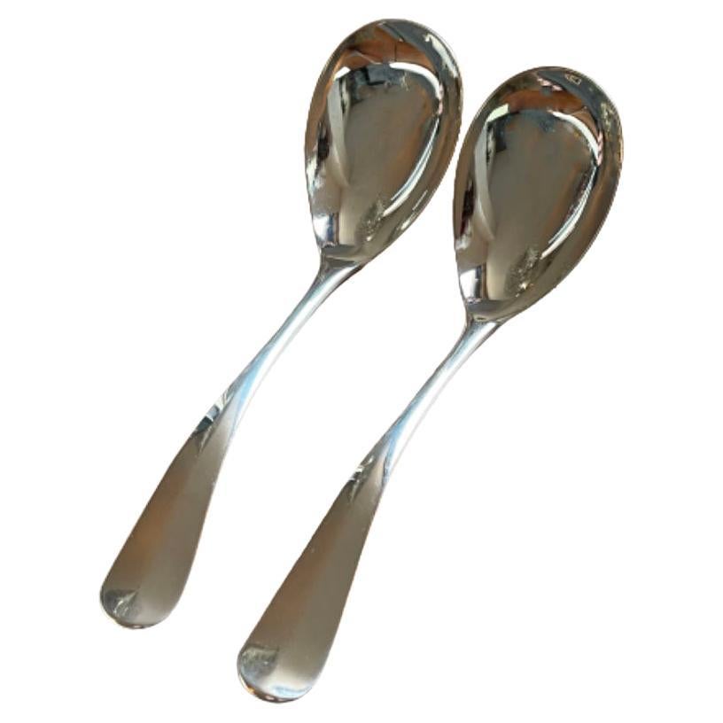 2 Dutch Silver Serving Spoons by Gerritsen & Van Kempen, 1949 and 1950 For Sale