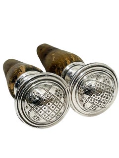 2 bouchons de bouteille ou de bouteille en argent néerlandais, par Van Kempen et Begeer, années 1920