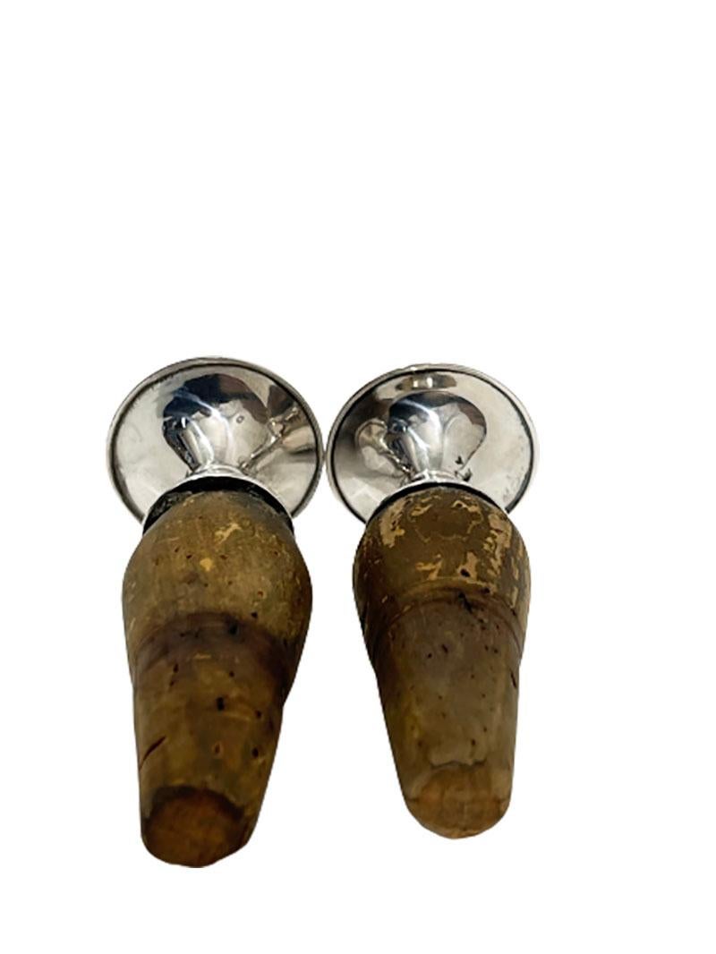 20th Century 2 Dutch Silver Wine Bottle or Bottle Stoppers, by Van Kempen and Begeer, 1920s For Sale