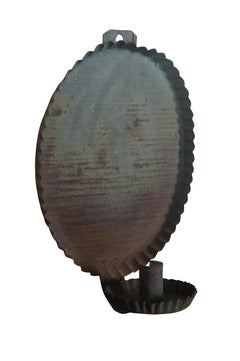 2 Early American Primitive Metal Tin Wall Sconces Farmhouse Candle Holders Pair