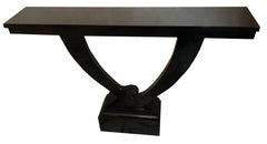 2 Elegant Consoles Style Art Deco in Wood and Polyurethanic Lacquer, French 1930