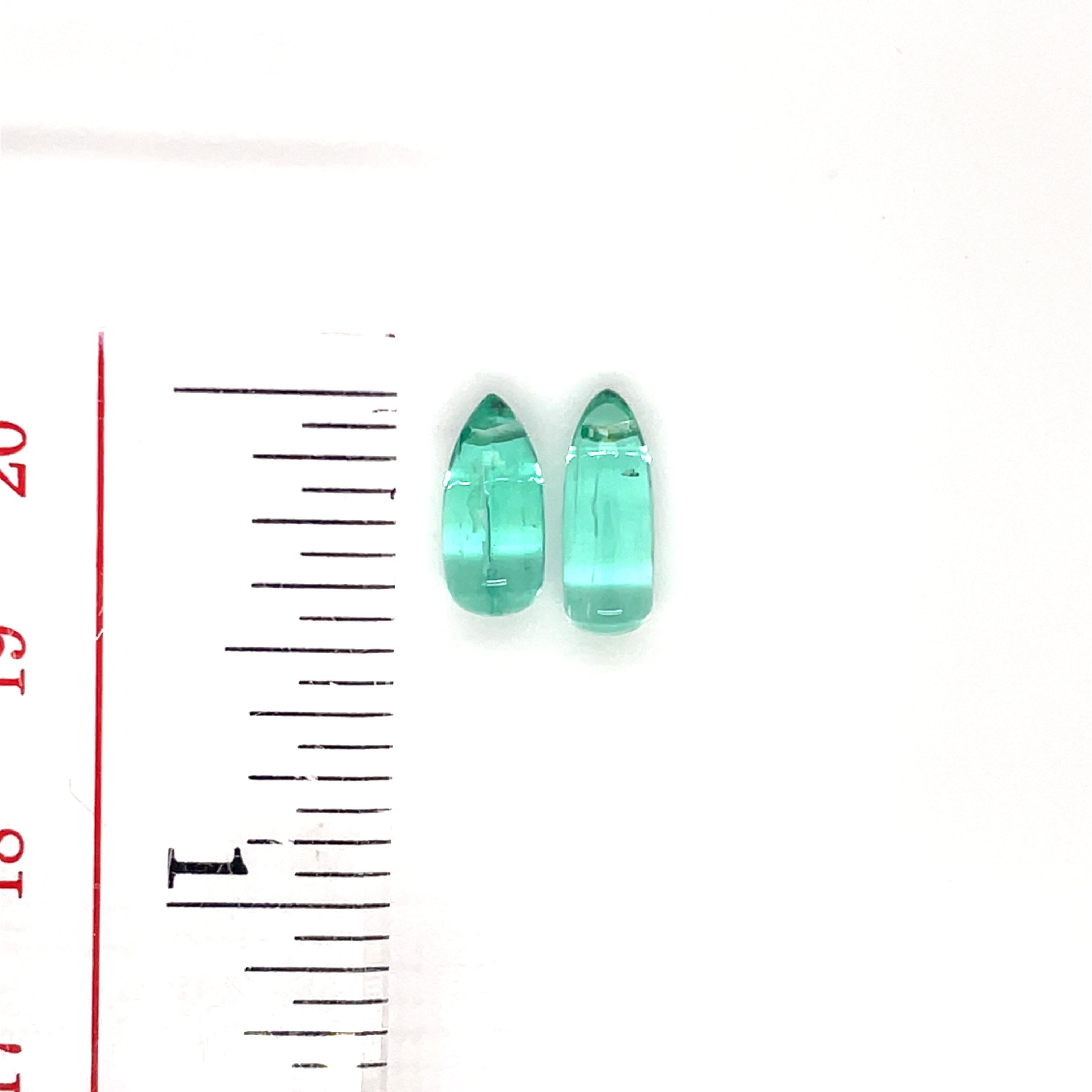 2 Gocce di smeraldo Cts 5,23 in vendita 2