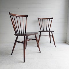 2 Ercol Model 449 Bow Back Windsor Dining Chairs Mid Century 60s