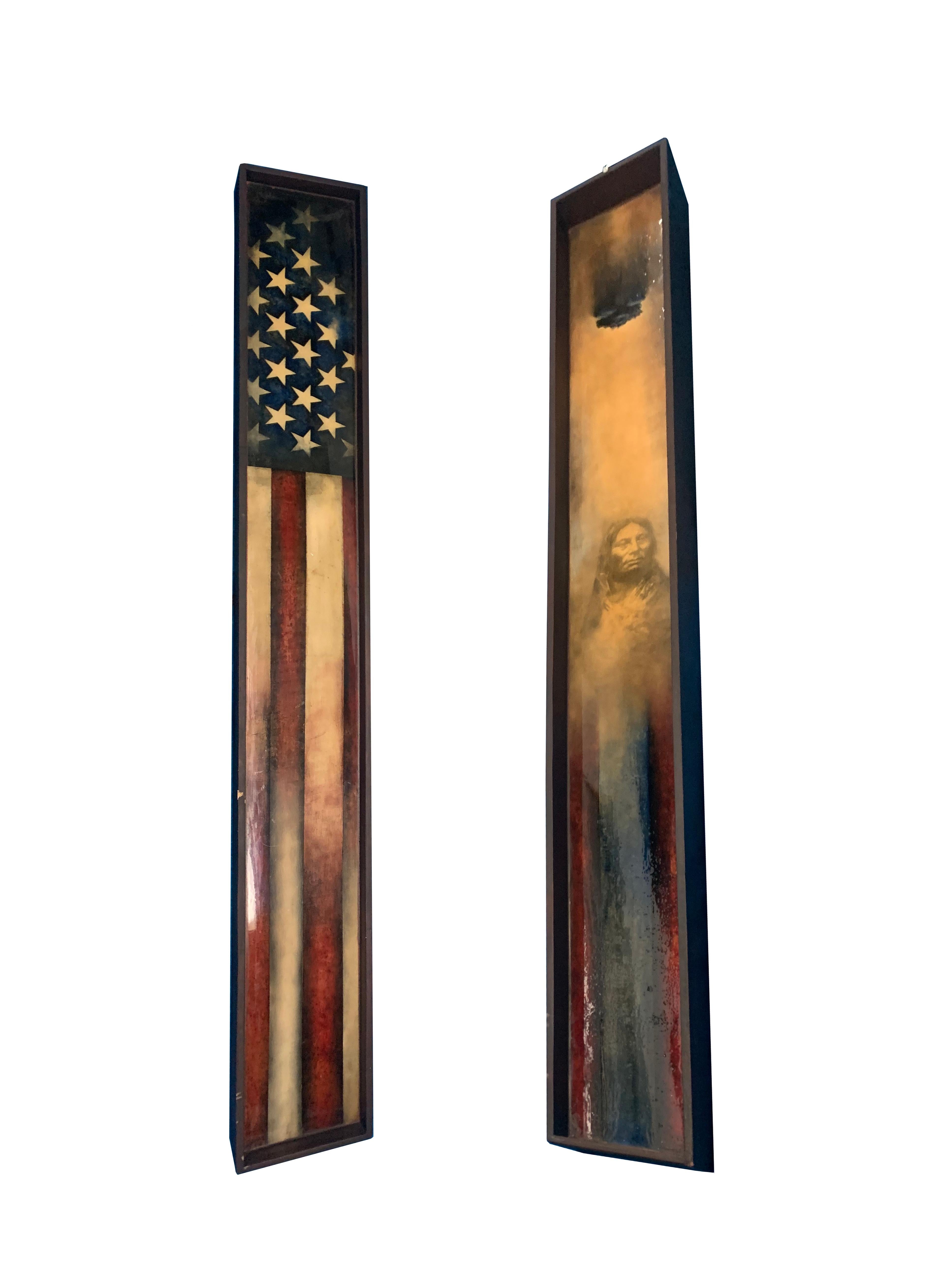 Modern 2 Evelyn Valdirio Double Sided Hanging Art Panels For Sale