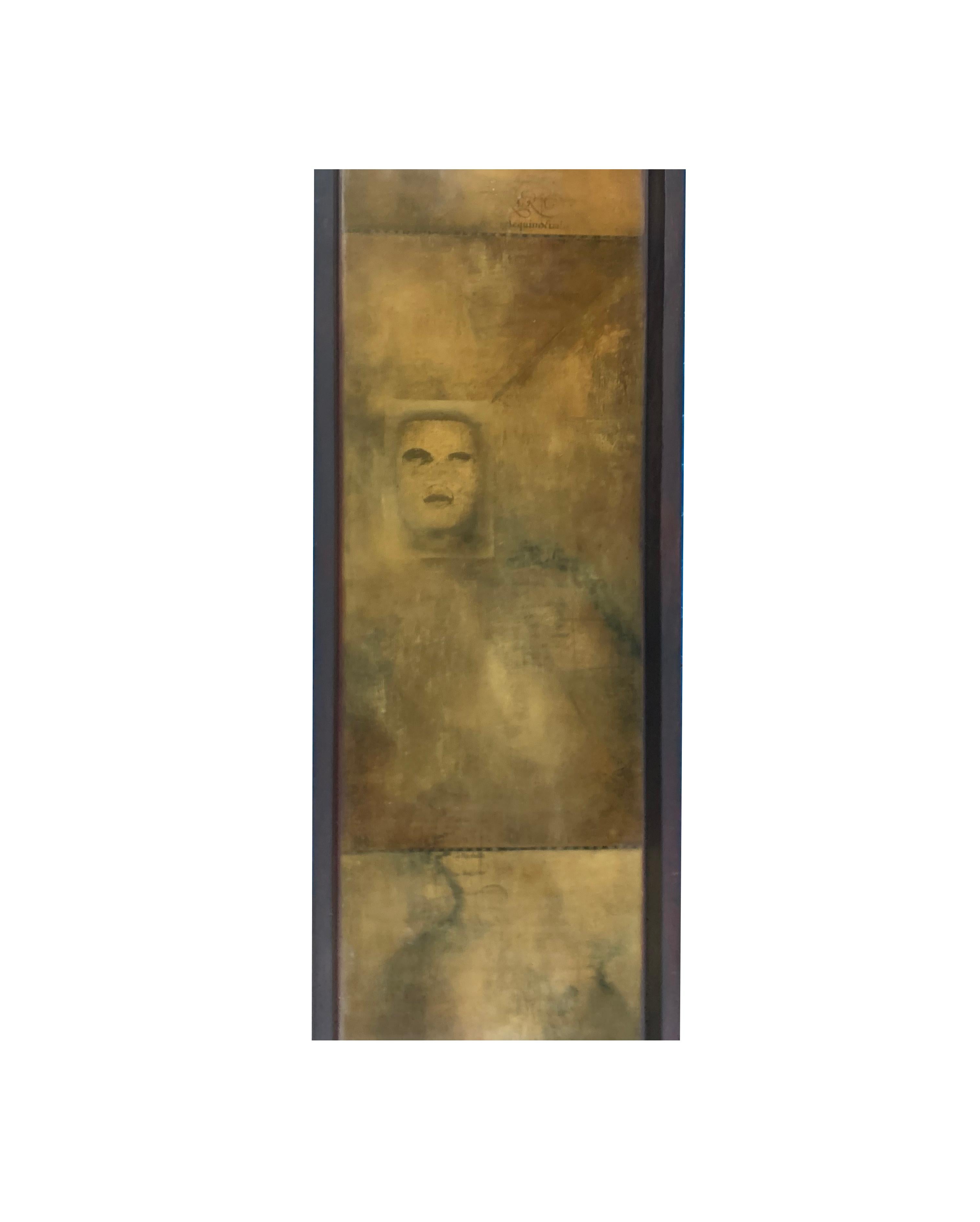 2 Evelyn Valdirio Double Sided Hanging Art Panels In Good Condition For Sale In Fort Lauderdale, FL