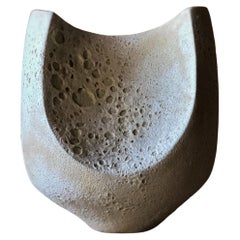 2 Facetted Vase With White Crackle Glaze by Sophie Vaidie