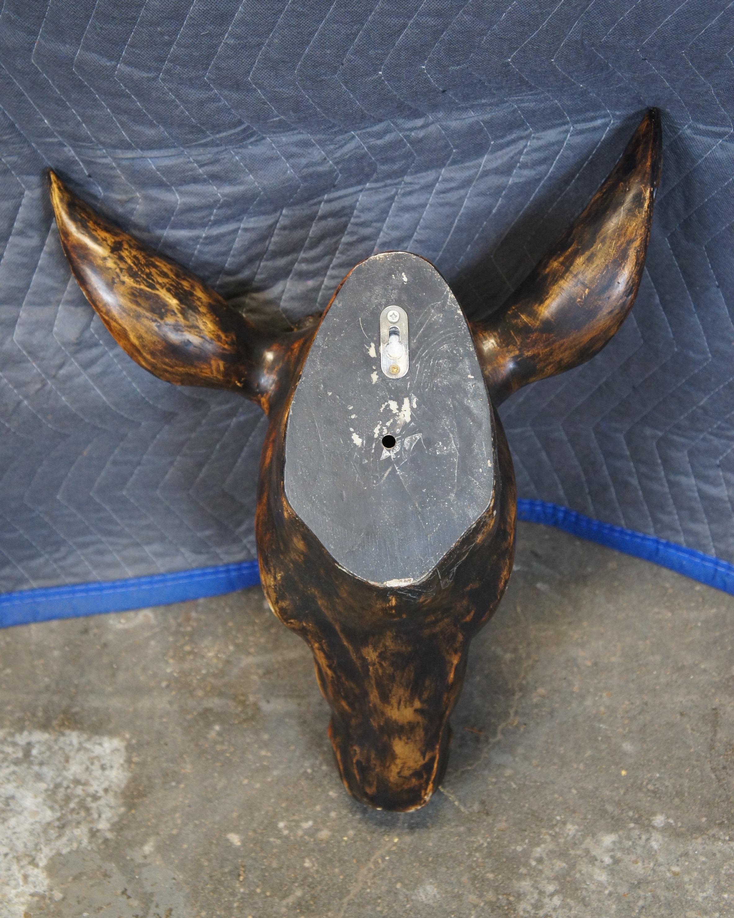 2 Faux Wood Deer Stag Buck Head Taxidermy Wall Mount Sculptures 43