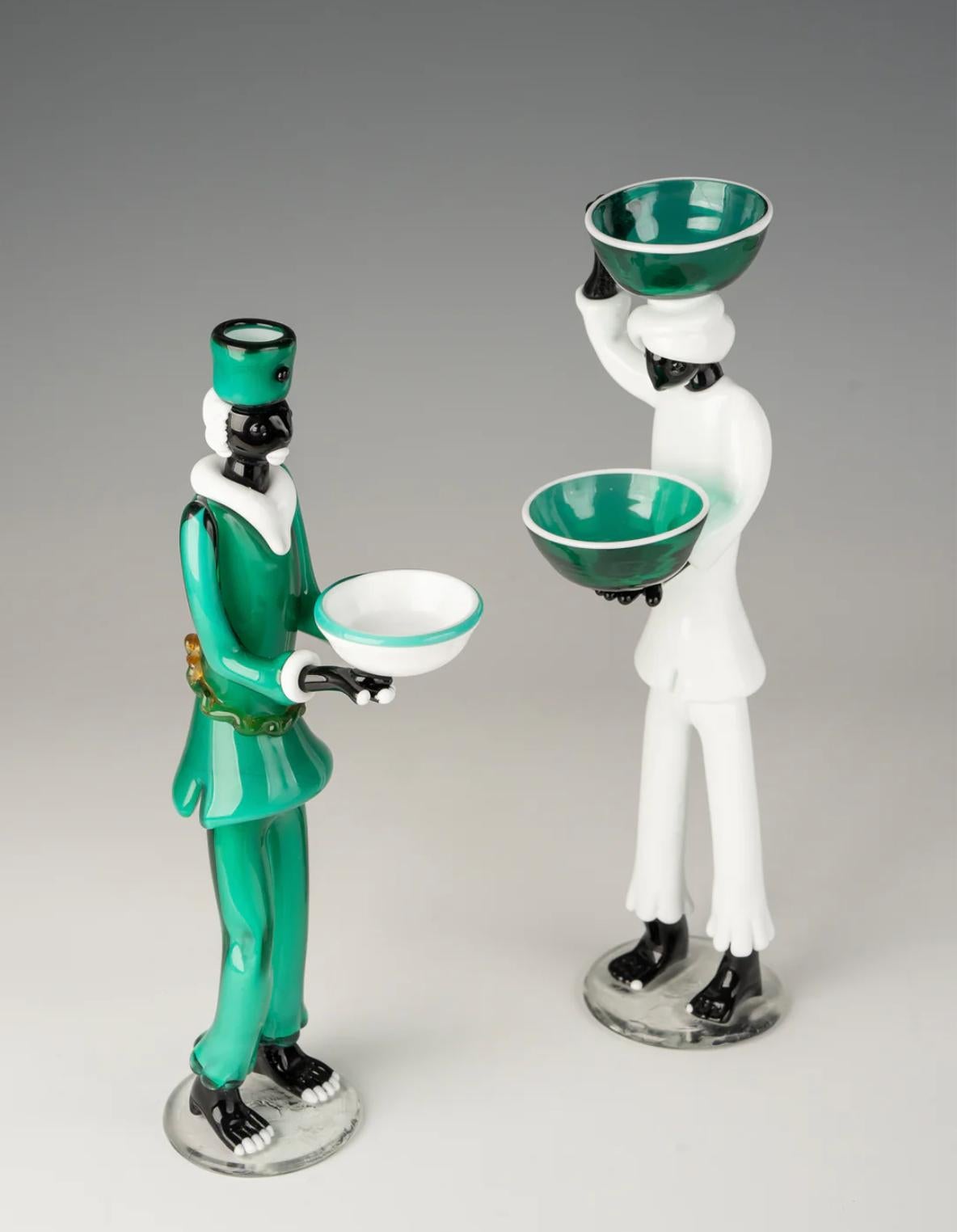 2 Figurilla Fulvio Bianconi para Venini 1950, firmada
Fulvio Bianconi
(Italia, 1915-1996)
2 