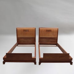 2 Fine French 1940s Bed Frames by Jean Pascaud