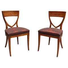 A pair of French 1940's Neoclassical Dining Chairs
