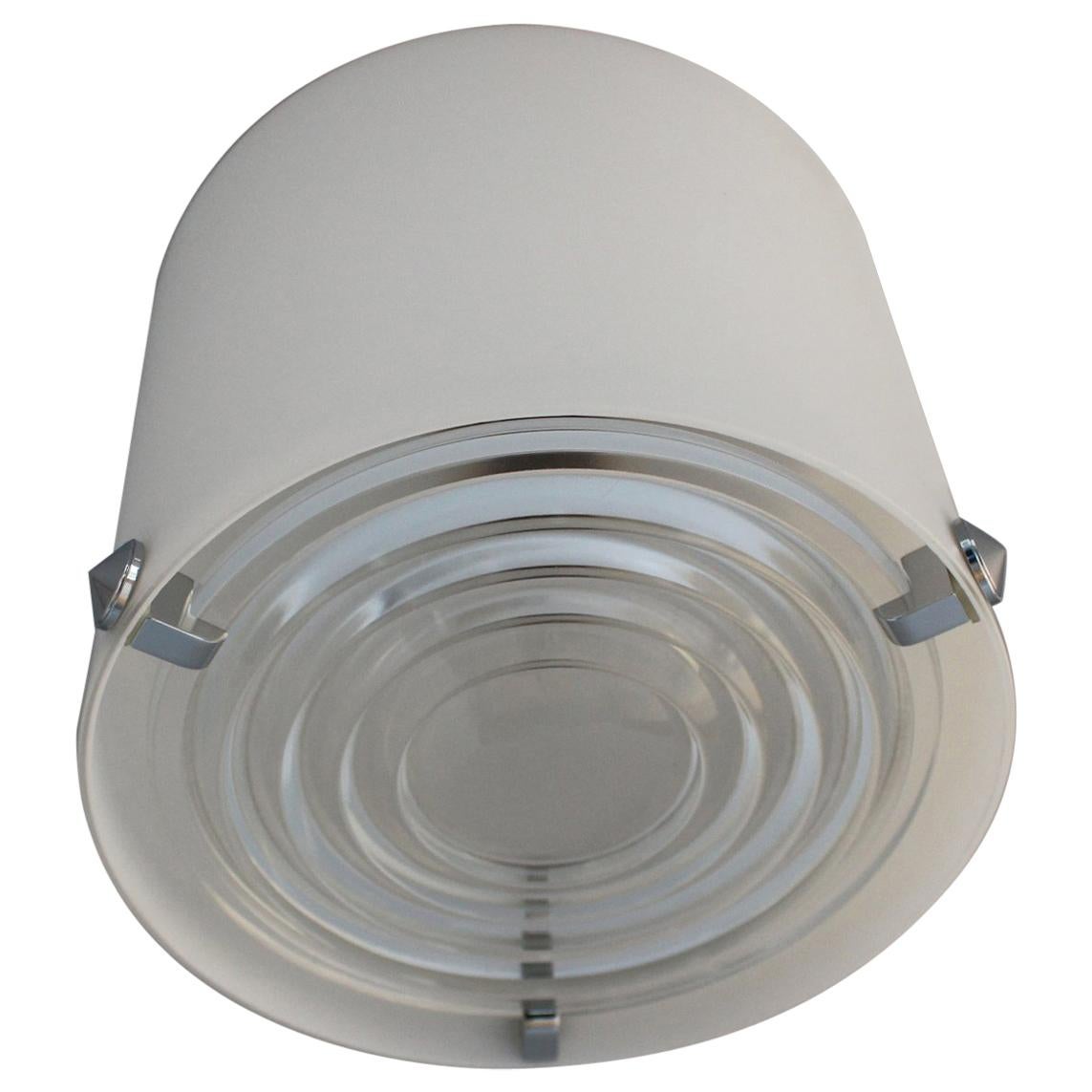 2 Fine French 1950s Cylindrical Flush Mount by Jean Perzel