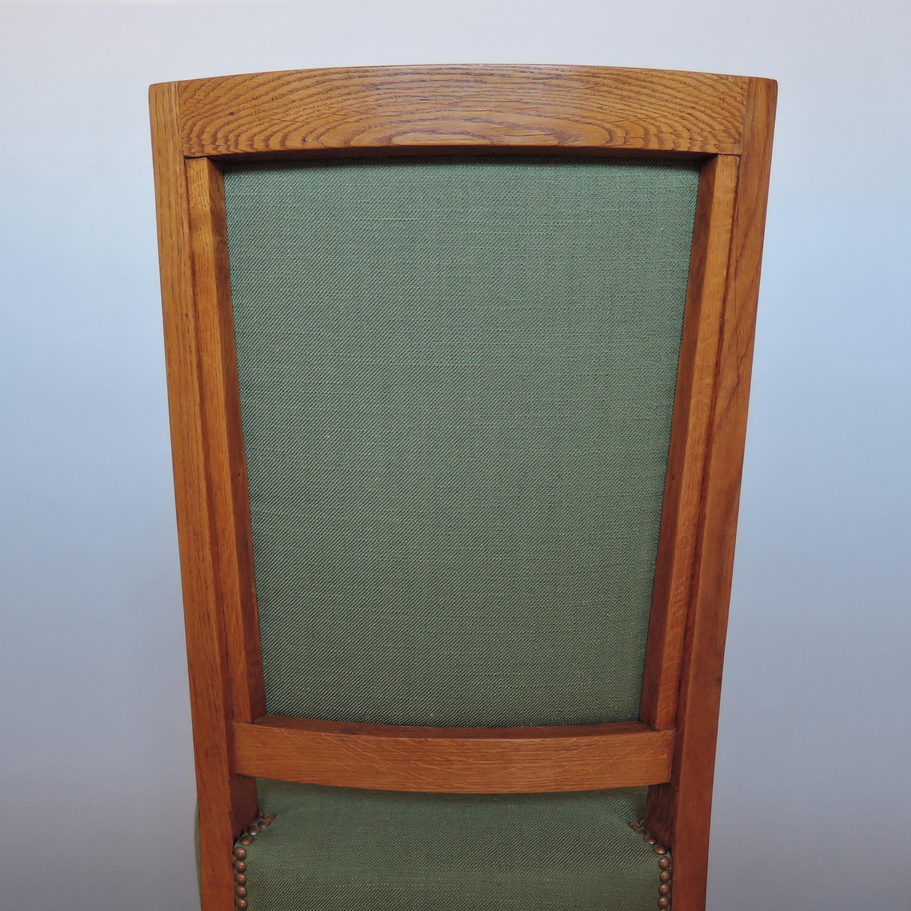 2 Fine French 1950s Solid Oak Chairs by Arbus For Sale 13