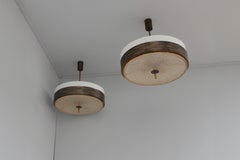 2 finos colgantes franceses de los años 60 de Dallux, metal y metacrilato