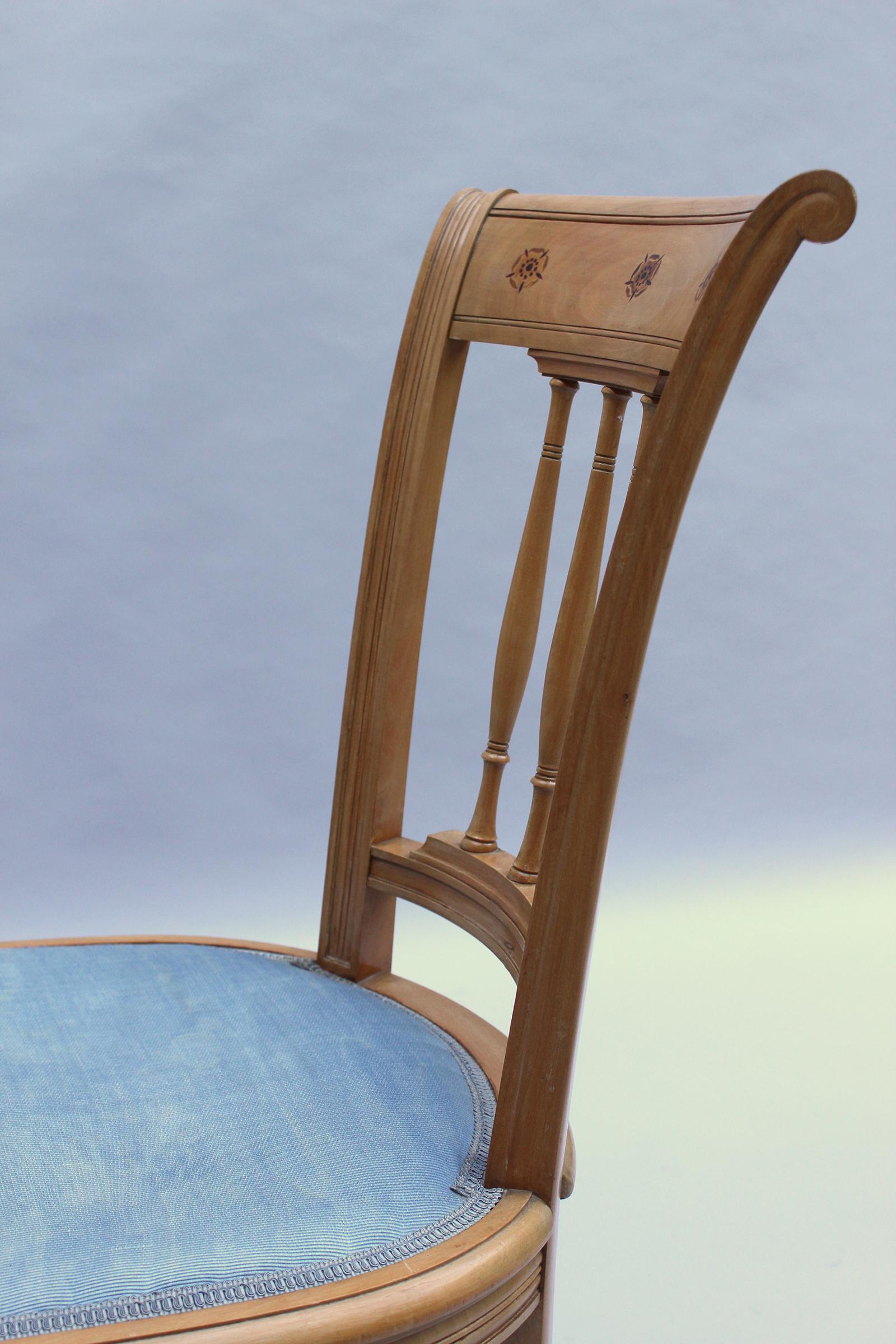 2 feine französische Art-Déco-Stühle von R. Damon & Bertaux im Angebot 8