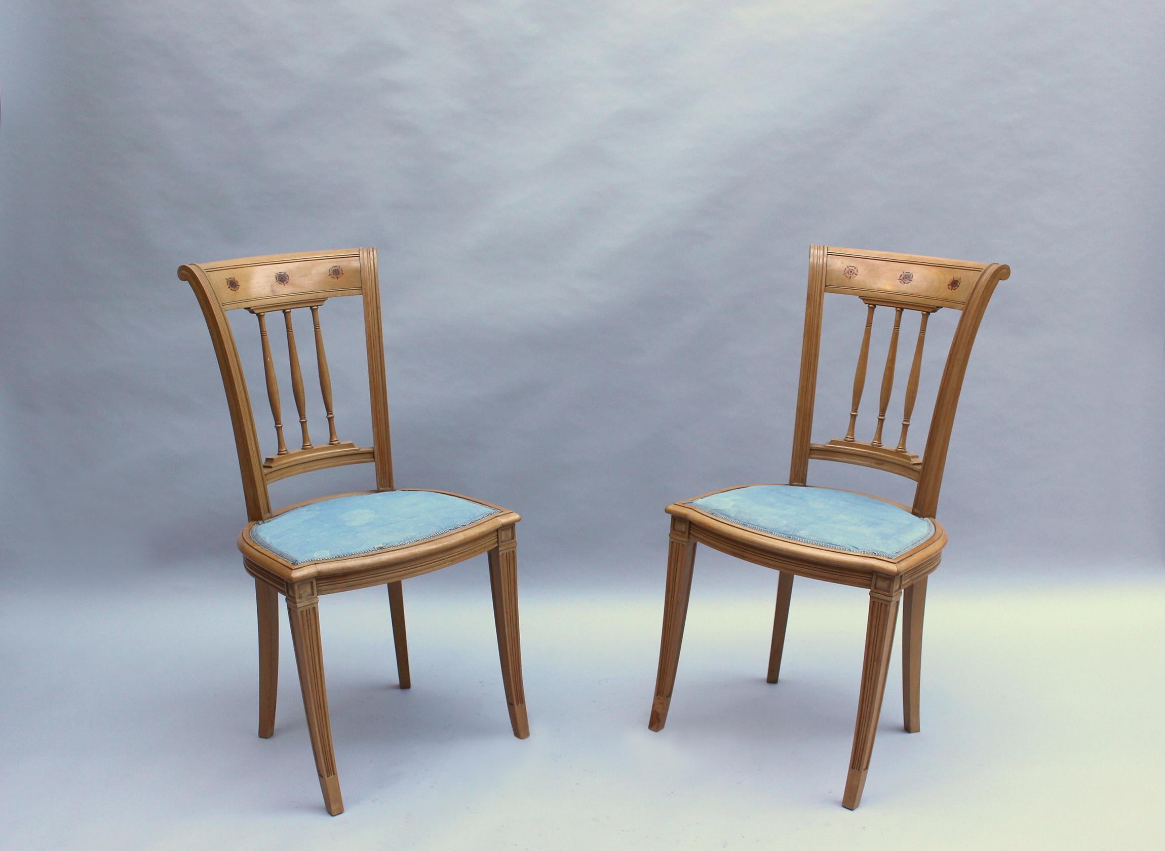 2 Chaises Art Déco françaises par R. Damon & Bertaux en vente 11