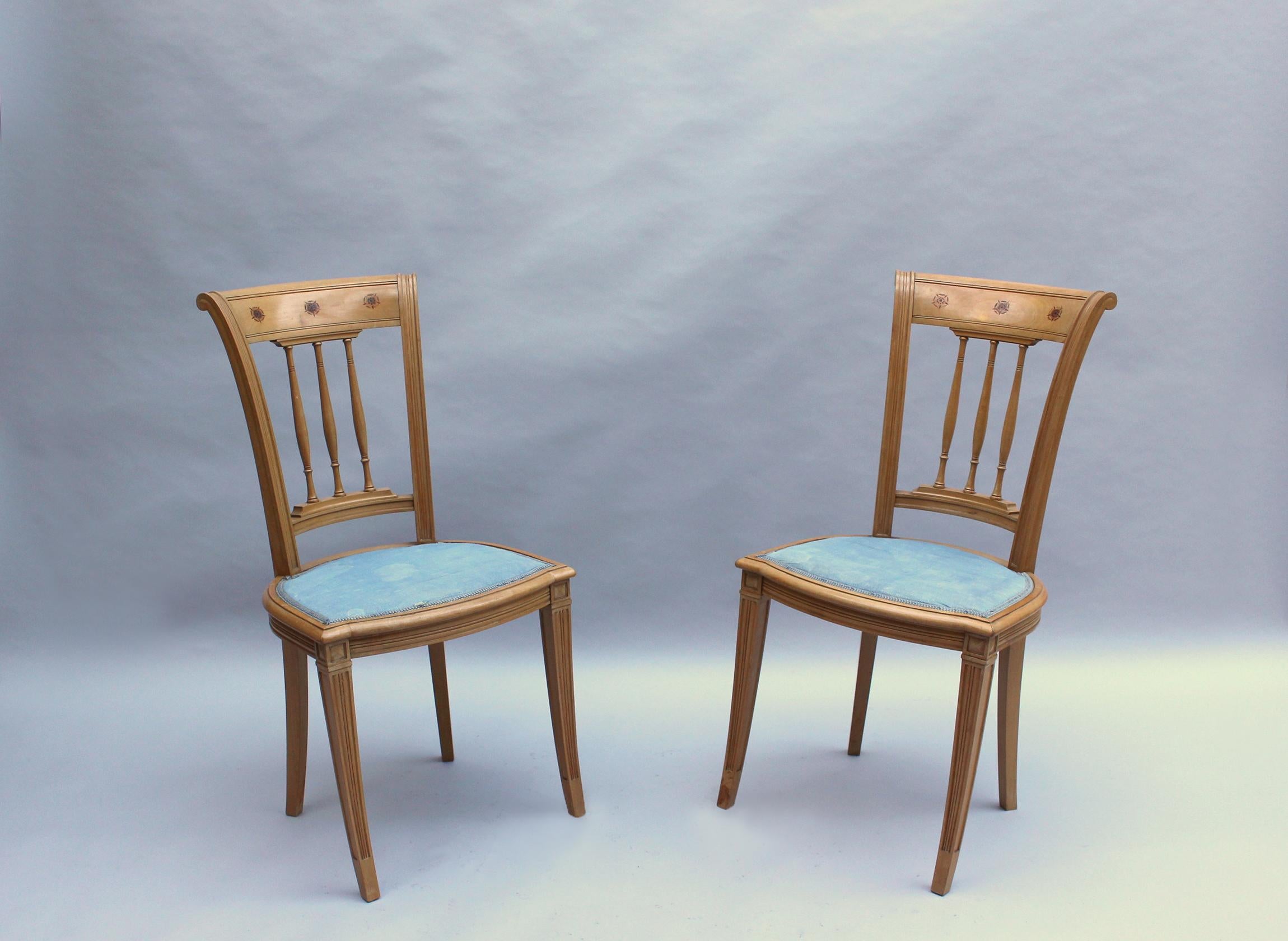 2 Fine French Art Deco Chairs by R. Damon & Bertaux For Sale 12