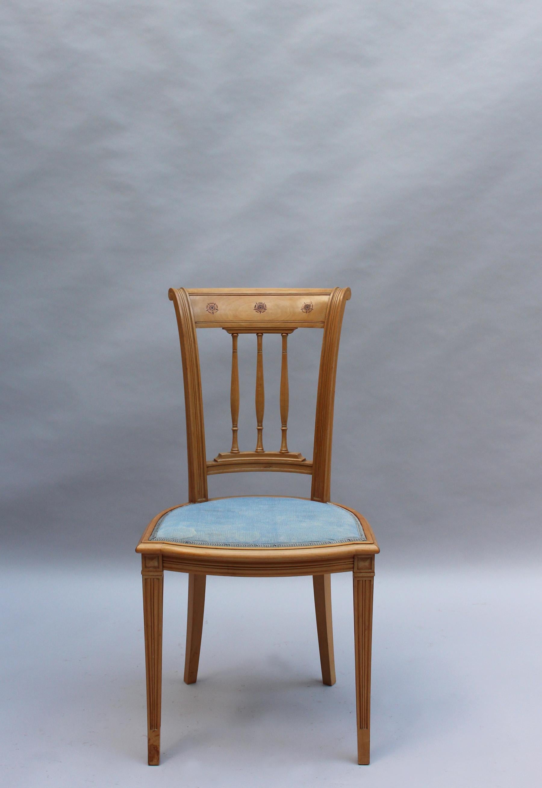 Français 2 Chaises Art Déco françaises par R. Damon & Bertaux en vente