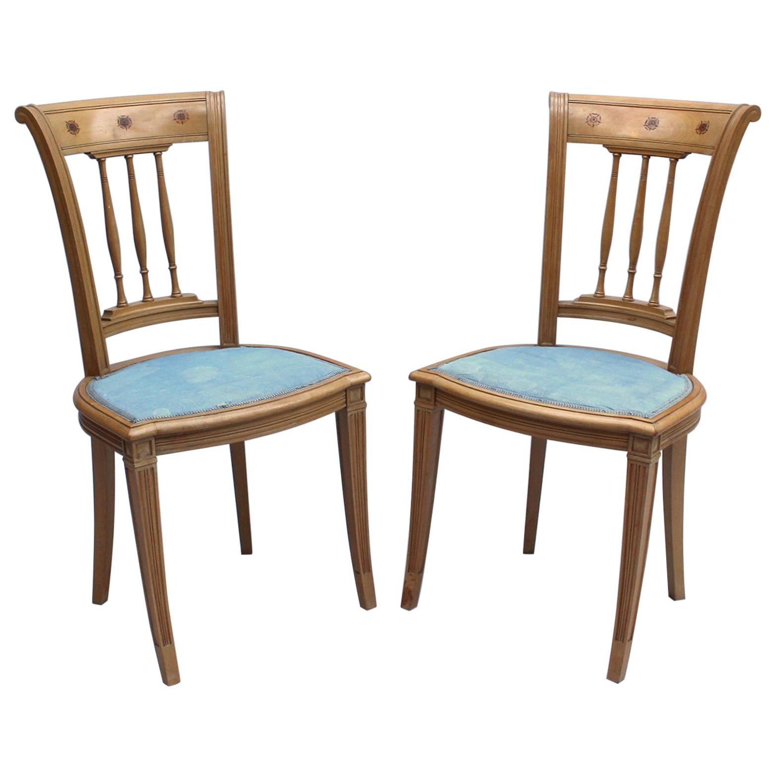 2 feine französische Art-Déco-Stühle von R. Damon & Bertaux