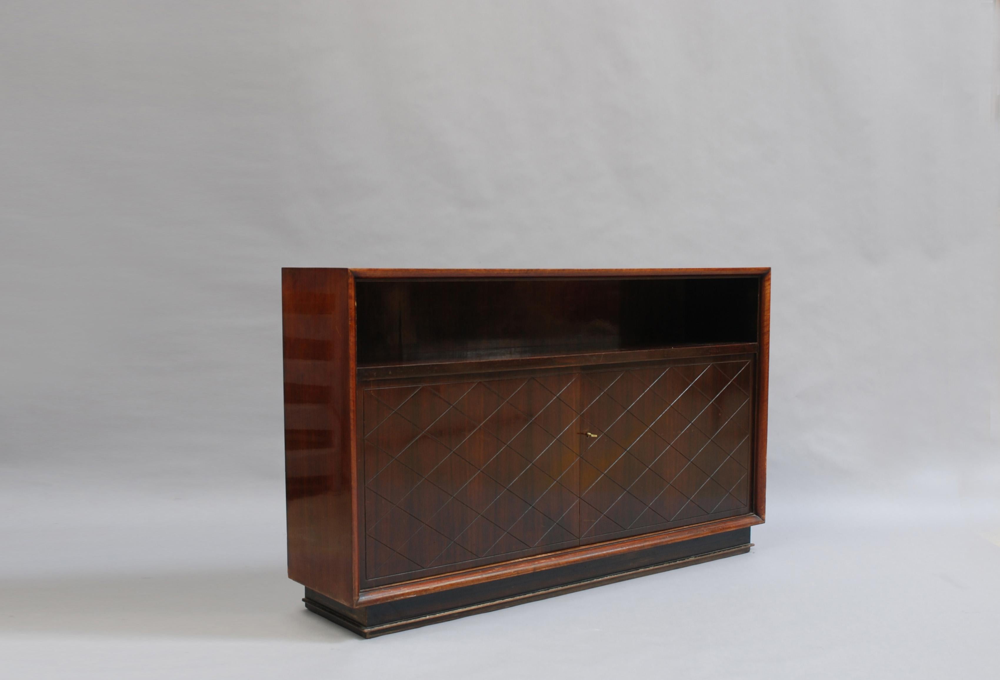 2 Fine French Art Deco Rosewood Credenza by Jean Pascaud For Sale 2