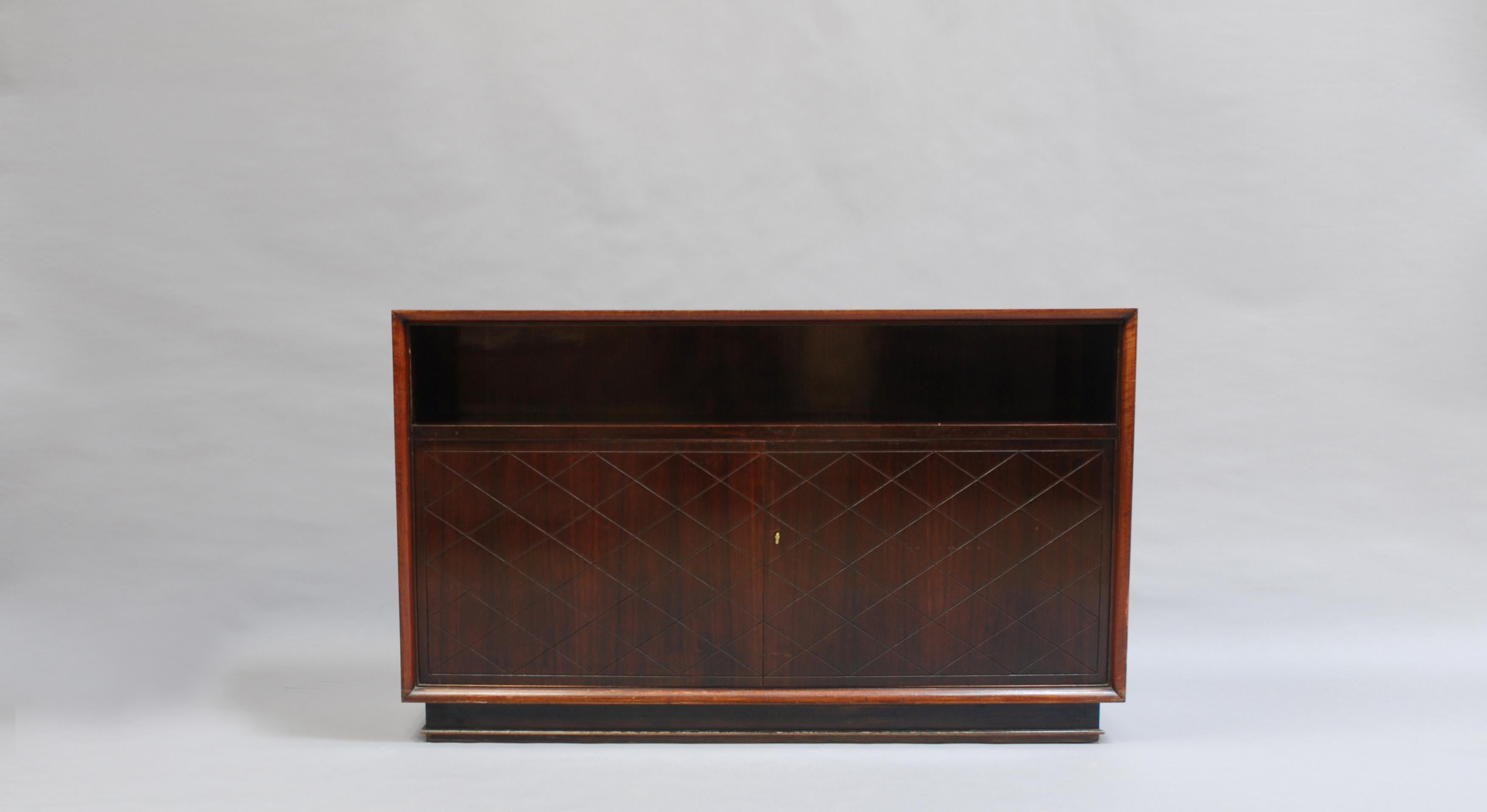 2 Fine French Art Deco Rosewood Credenza by Jean Pascaud For Sale 1