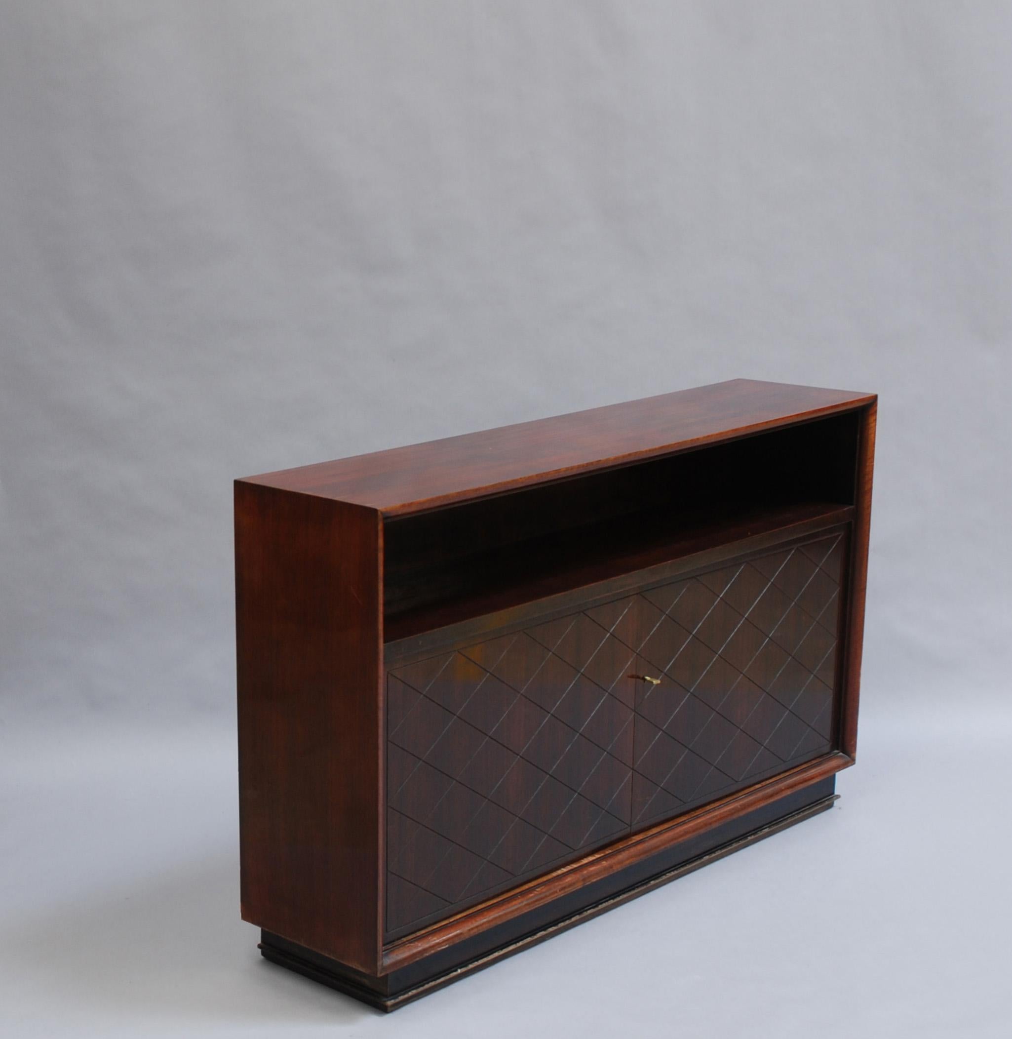 2 Fine French Art Deco Rosewood Credenza by Jean Pascaud For Sale 6
