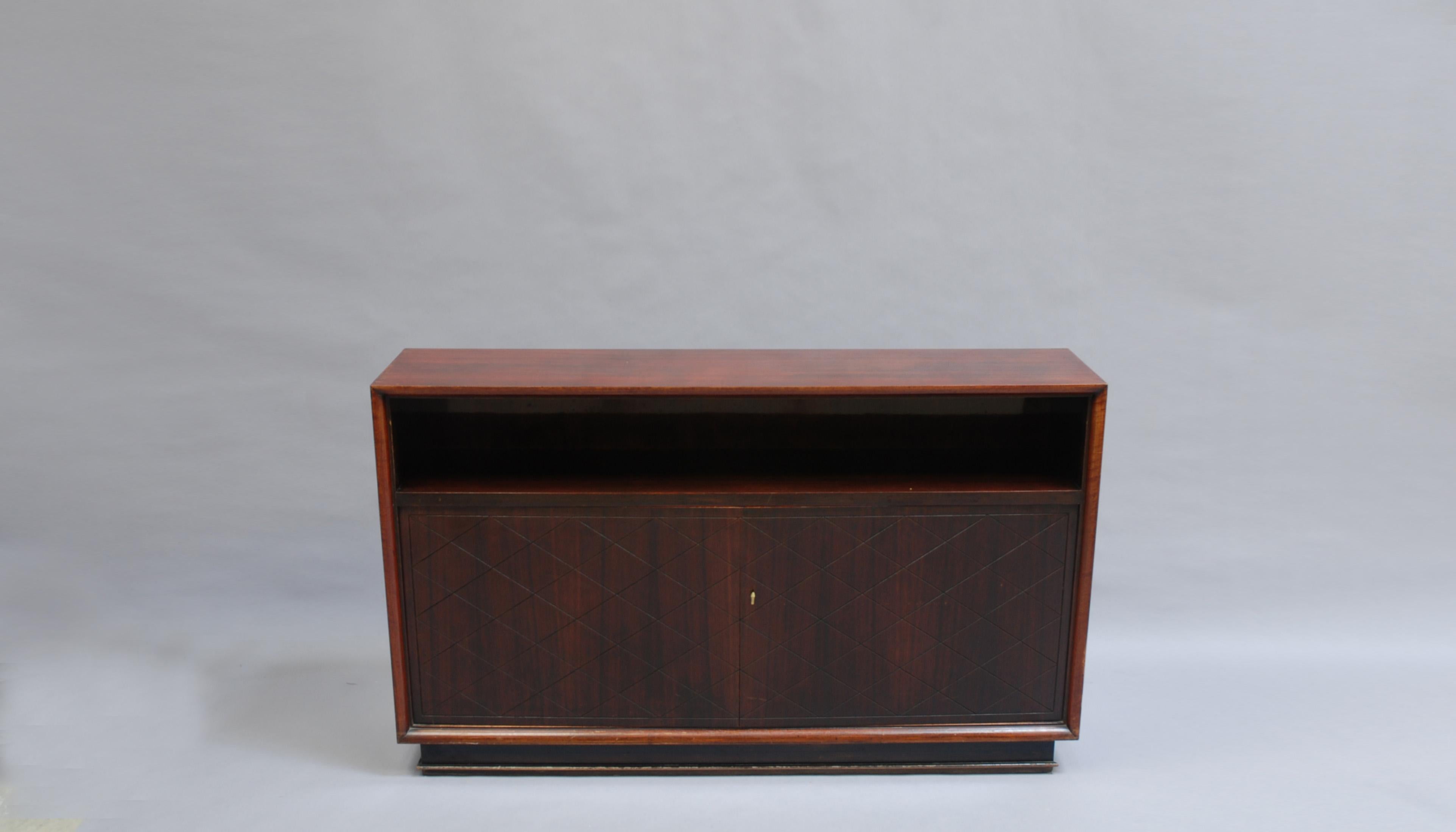 2 Fine French Art Deco Rosewood Credenza by Jean Pascaud For Sale 5