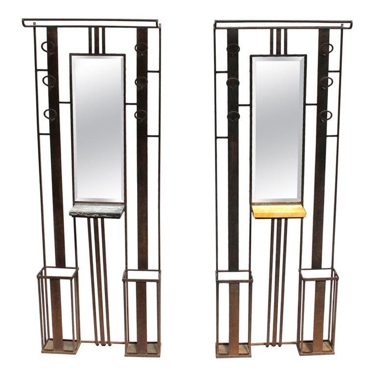 2 Fine French Art Deco Wrought Iron Coat Racks With An Umbrella And Hat Stands For At 1stdibs 2 Fine French Art Deco Wrought Iron, Wrought Iron Coat Rack Hat